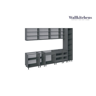 WALLKITCHENS FK-METROPOLITAN Panneau de fibres à densité moyenne (panneau de fibres à densité moyenne) l 132 x P 24 x H 96 ne s'applique pas à la cuisine complète en blanc brillant 