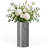 Op Art 12" Cylinder White Ceramic Vase