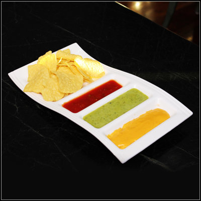 Assiette à tacos en porcelaine fine (ensemble de 2), plateau à sushi en céramique, assiette plate, plat de service élégant, plateau à légumes, plateau à dessert | Empilable