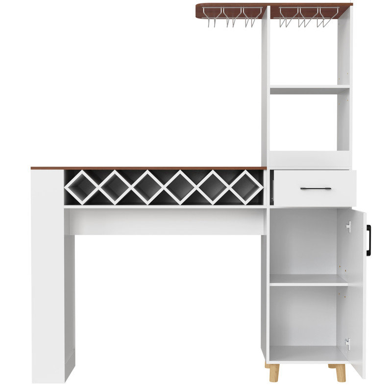 Wine Bottle & Glass Rack, Blanc