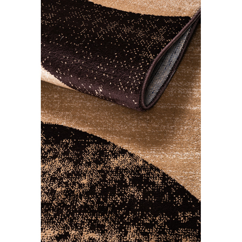 Abstract Area Rug, Brown, Rectangle 200 x 290 cm