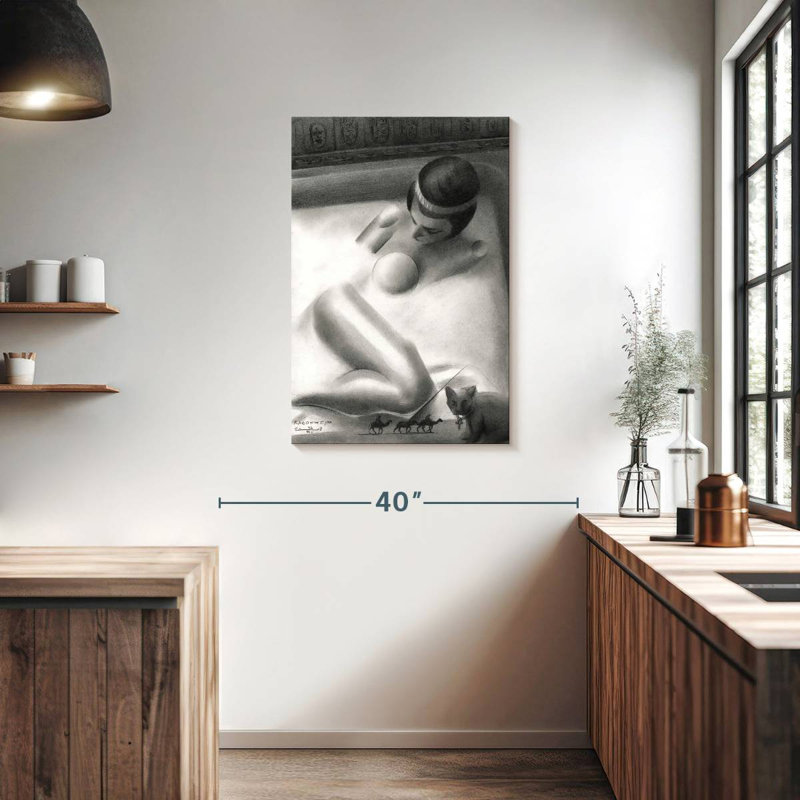 Leisha baignant Cléopâtre, H 36 po x l 24 po