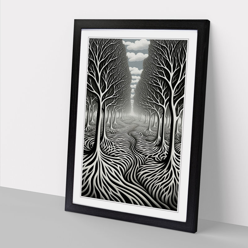 Single Picture Frame Print on Wood, Black Framed, 46cm H x 34cm W