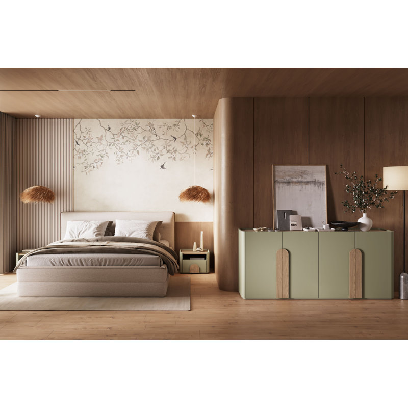 Sadeen 200cm Sideboard, Green/Brown