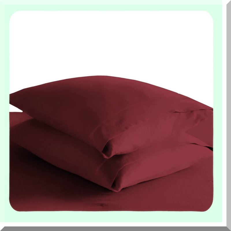 Rio Red Cotton Sateen Envelope Pillow Cases - 400 Thread Count Soft Covers - 100% Long Staple Combed Cotton - Size 2PC - Rio Red Size