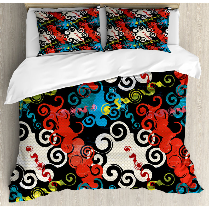 Modern & Contemporary Polyester Duvet Cover, King Duvet Cover + 2 Shams