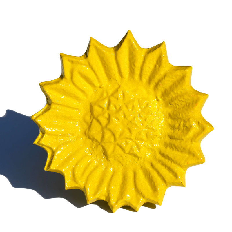 Ensemble de 12 rondelles de serviette (tournesol jaune, antique), Jaune