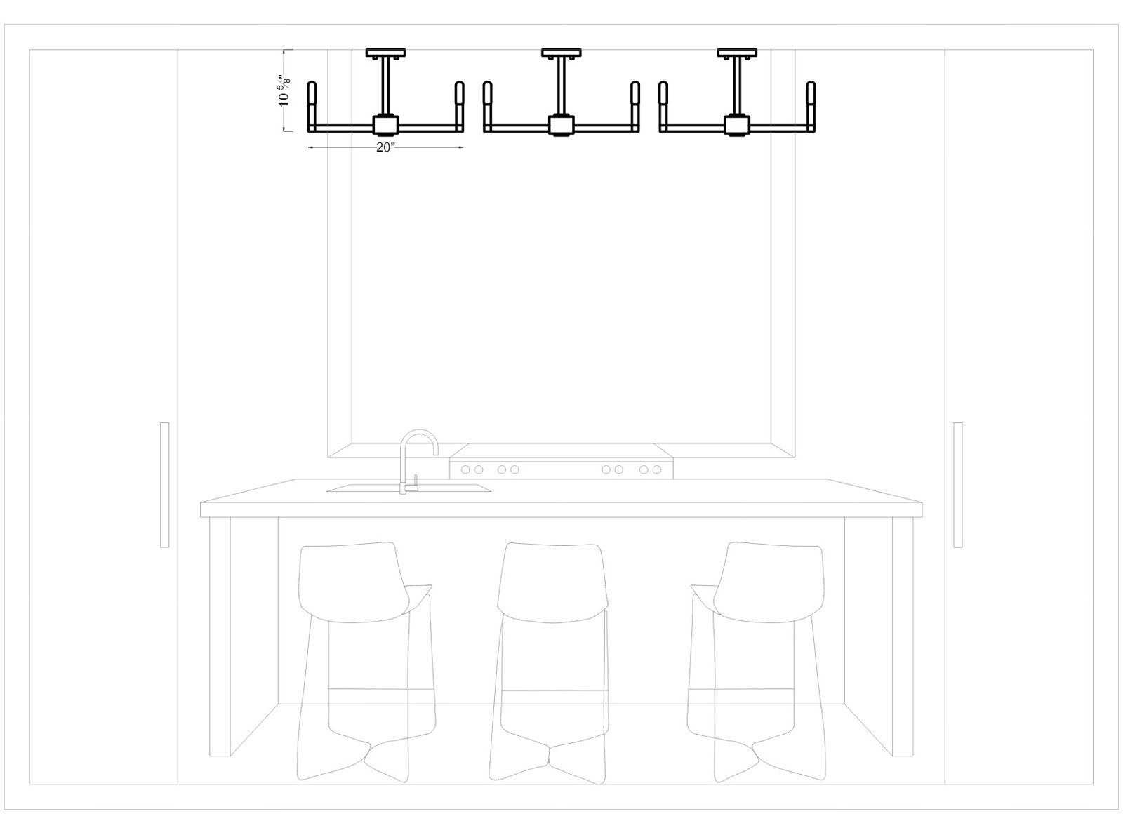 Patoma 3-Light Semi Flush Mount, Brushed Nickel