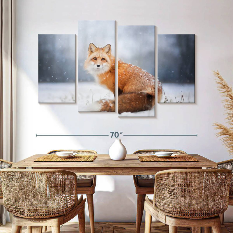 Portrait du petit renard roux, H 42 po x l 68 po