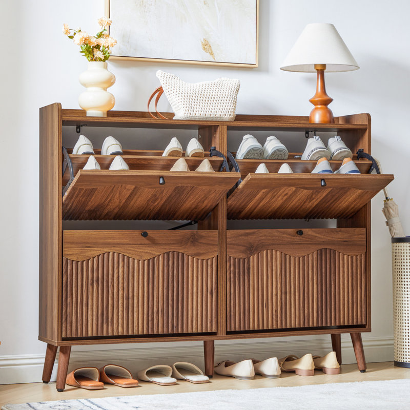 Armoire de rangement pour chaussures 16 paires, Brun