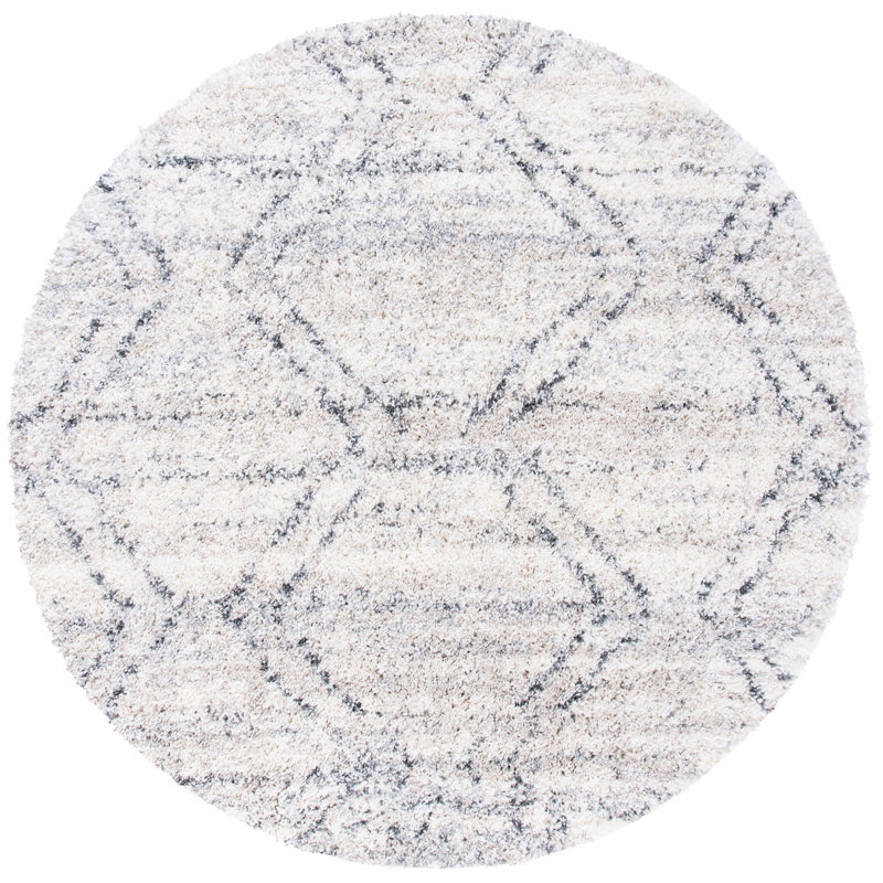 Alessandrino Shag 800 Performance Solid Color Rug, Round 6'7"