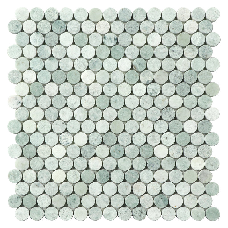 Carreau de mosaïque rond Ming Green Penny