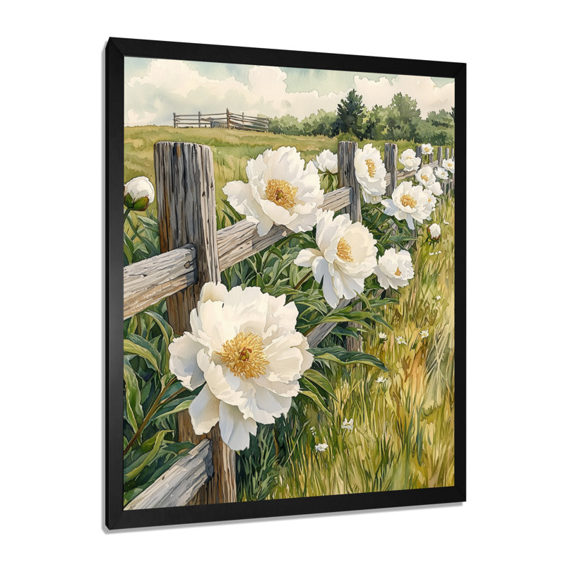Hatchett - impressions sur toile florales, Noir, noir, noir, noir, H 20 po x l 12 po, Reproduction encadrée d'une seule photo