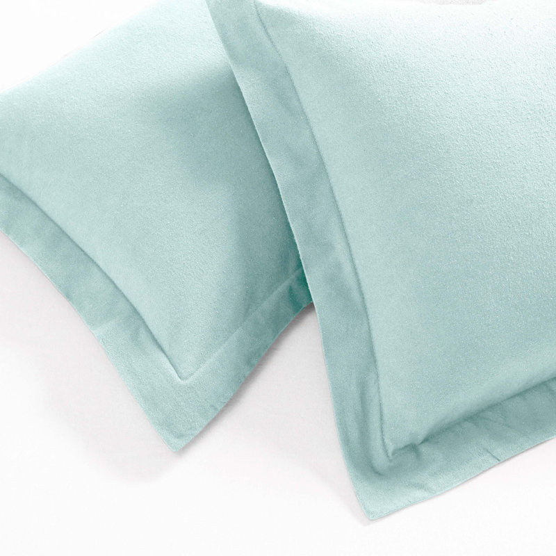 Scotia 100% Cotton Flannel Brushed Soft Warm Duvet Cover Set, Light Blue, Twin