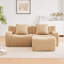 Canapé d'angle en forme de L, tissu camel sans os, accoudoirs incurvés, design épuré, mousse haute densité ergonomique 32D, aucun assemblage requis, base antidérapante