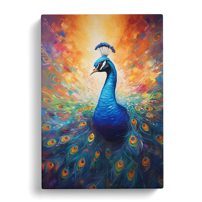 Peacock Action - Print, 50cm H x 35cm W x 3cm D
