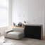 Causeuse-coussin modulable en cuir véritable gris