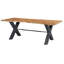 Iron Label Acacia Rectangular Wood Top Dining Table-47530256-47530258