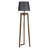 Luro Stylish Floor Lamp with FIR Wood Body, Walnut & Black Finish, 67.0 inches Tall | E27 Socket, Max 60W | Durable Fabric Cap & Electrostatic Oven Dried Paint | Perfect for Living Rooms & Modern Decor