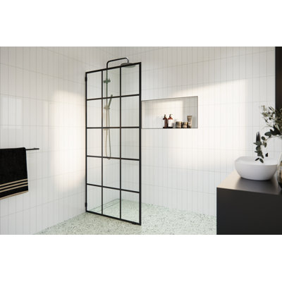 Esprit 34 in. x 78 in. French Monture Single Fixed Shower Panel