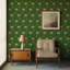 Strolling Elephant - Emerald Green Wallpaper