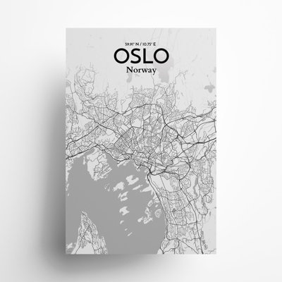 Oslo, carte de la ville, impression