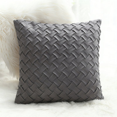 1 Pack Boho Decorative Throw Pillow Cover (18X18) – Cherry Blossom Pink Weave Pattern Accent Cushion For Couch And Bed