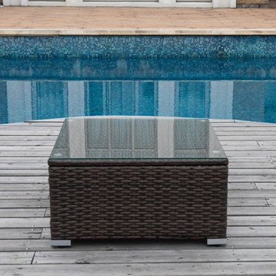 Bouscat Wicker Glass-Top Coffee Table