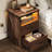 Aeliana Farmhouse Nightstand with Charging Station and LED Lights, 2 Drawers Bed Side Table for Bedroom, Living Room（Set of 2）-1713389803-1719049705
