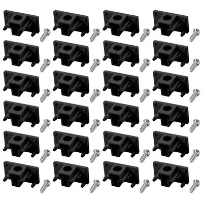 Embouts de rail d'éclairage Luxrit H, embouts d'éclairage de type H, compatibles avec les systèmes de rail à circuit unique 3 fils 120 V, paquet de 24 noir