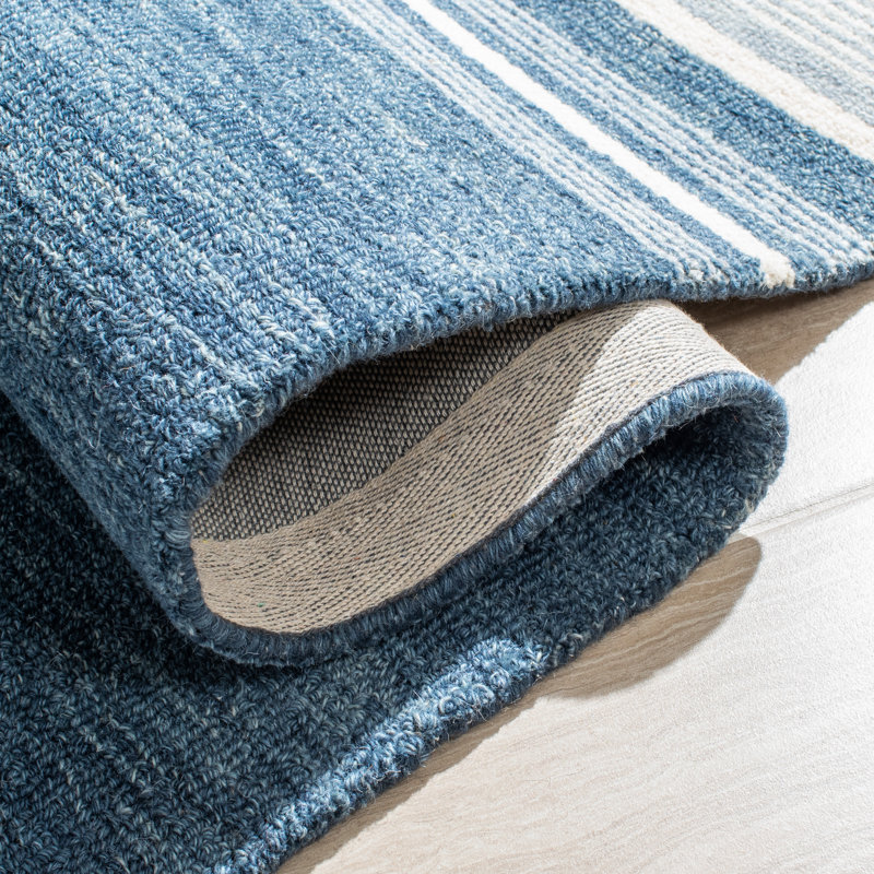 Tapis d'intérieur en laine à rayures Thaxton, Rectangulaire 3 pi x 5 pi
