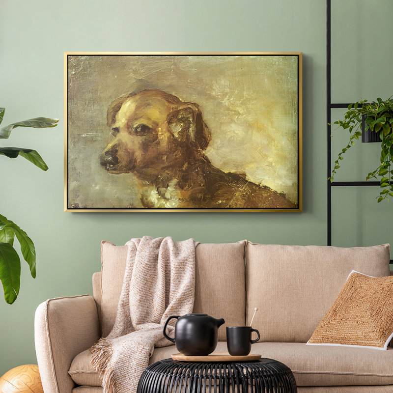 Cliper, the Artist's Dog, 1895 - Pablo Picasso, toile tendue avec châssis, 24 po x 36 po, Doré