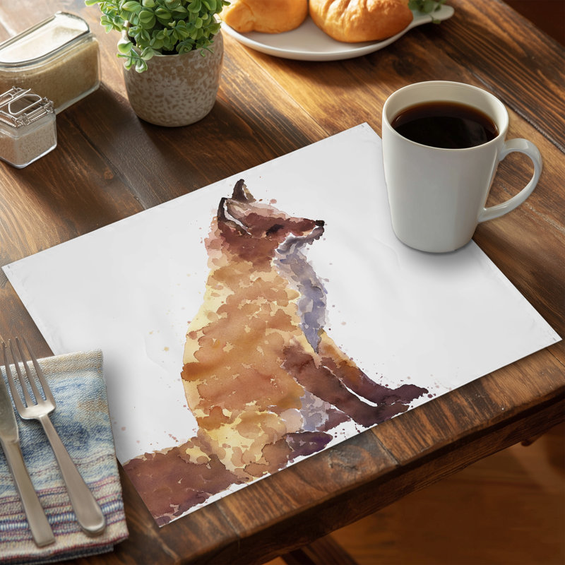 Red Fox Brown Wildlife Placemat | Polyester Home Decor