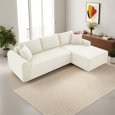 103” Modular Sectional Cloud Sofa For Living Room Modern Minimalist Couch With L-shaped Chaise Upholstered Corduroy Couch , Deep Seat, No Assembly Req