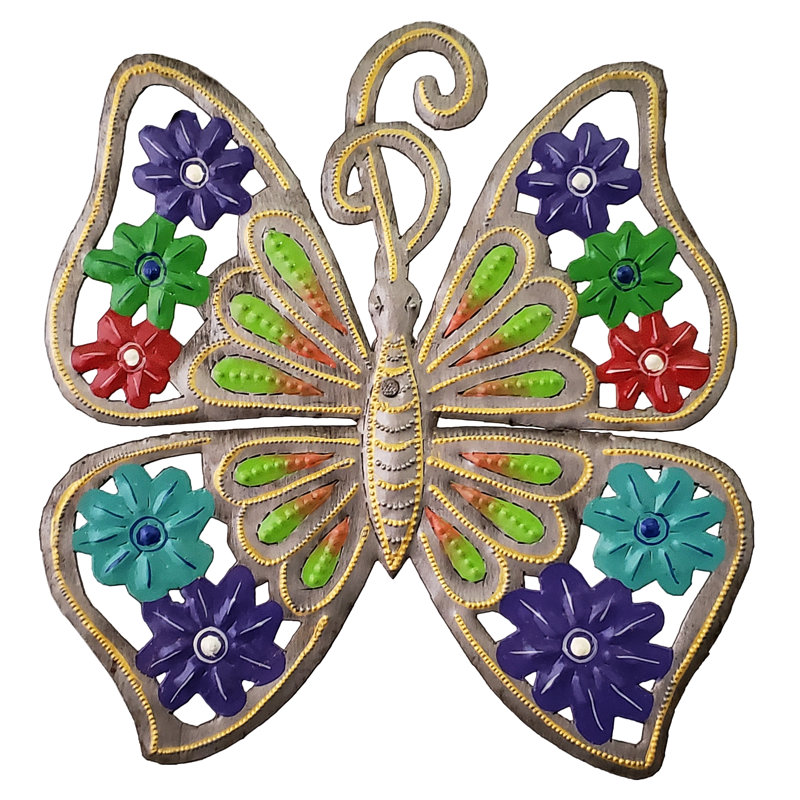 Papillon vert peint Natahsa
