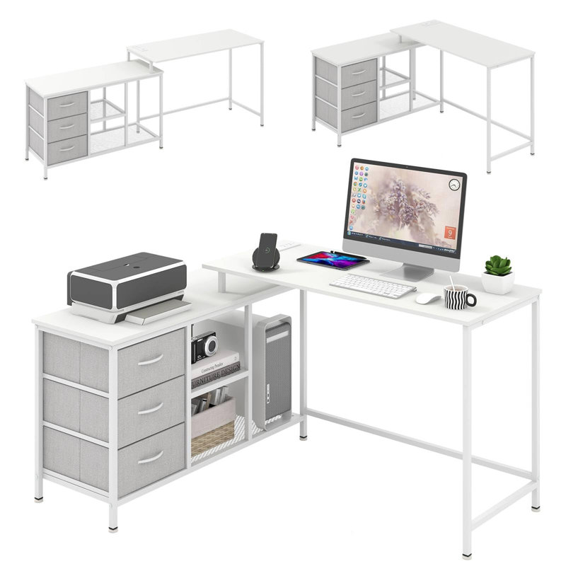 Blunk 10Cm W L-Shaped Computer Desk