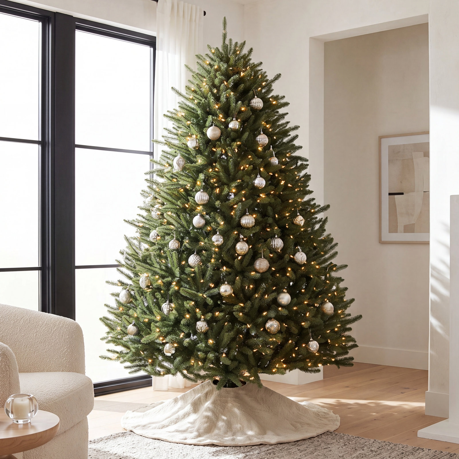 Pre-Lit Spruce Christmas Tree, 7.5'