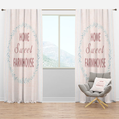 Farmhouse Florals - Panneau de rideau simple semi-transparent à motif abstrait Farmhouse
