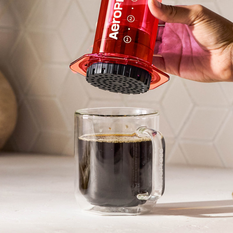 AeroPress Clear Coffee Press, Clear Red