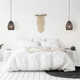 1-Light Matte Black Pendant Lighting with Twine Shade