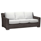 Rustic 81.25" Wide Outdoor Wicker Patio Sofa with Cushions