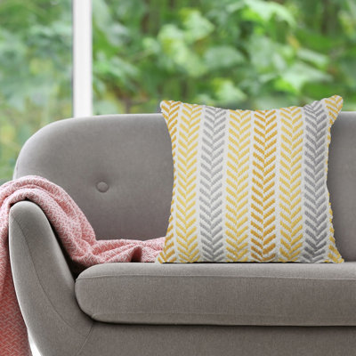 Hand Woven Chevron Textured 100% Cotton Throw Pillow Cover