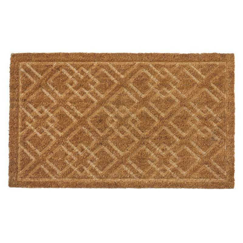 Mid-Century Diamond Embossed Outdoor Doormat