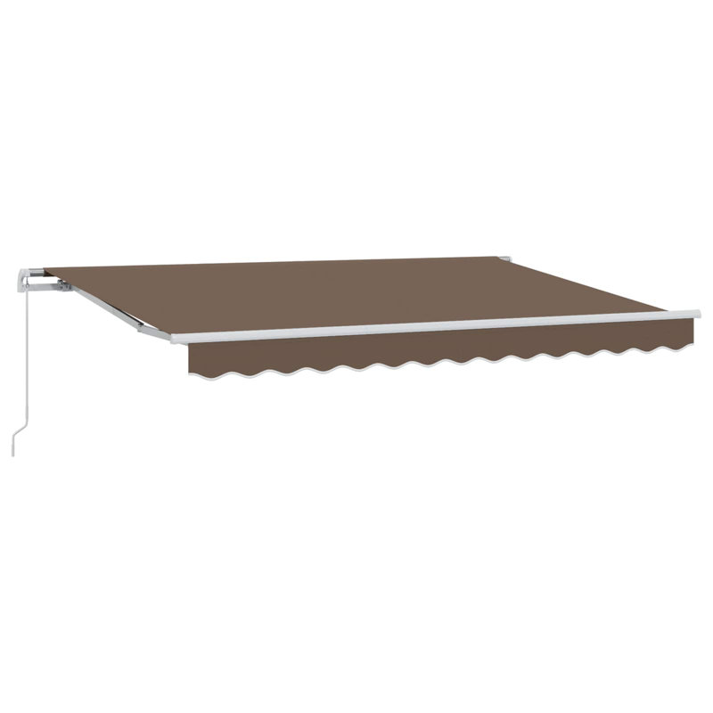 VidaXL Polyester Cover Retractable Patio Awning, 165cm H x 450cm W x 300cm D, White/Taupe