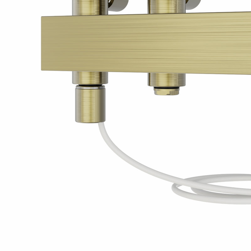 Azueta Designer Towel Rail Heated Towel Rails, Brushed Brass, 80cm H x 45cm W x 7.35cm D