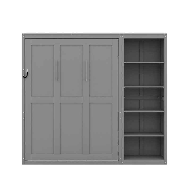 Lit escamotable avec tablettes Murphy, Gris