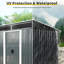 Remise de rangement extérieure en métal 6 pi x 5 pi avec portes coulissantes verrouillables et plaque transparente pour le jardin-121324838