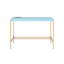 Bureau d'écriture bleu bébé et doré avec ports USB-134165735