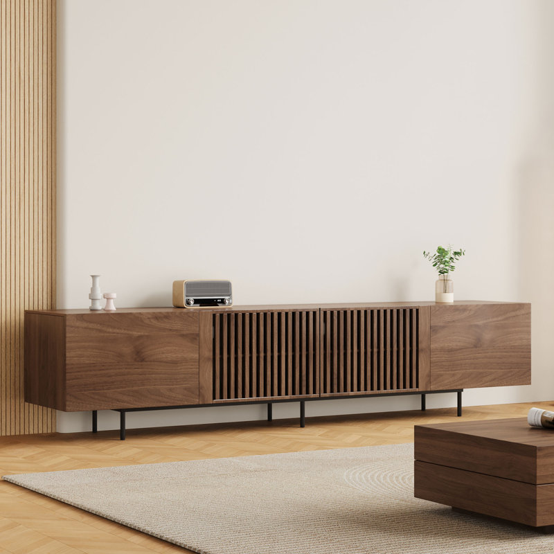 Retro Style TV Stand & Media Unit | TV Cabinet for 75-100 Inch TVs | Large Storage with Cable Ports | 1.8m & 2.4m Size Options | Premium Furniture for Living Room，Fast Dispatch From UK Warehouse — 2 Working Days