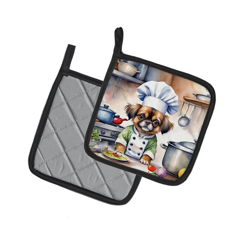 Caroline's Treasures The Dog Chef Polyester Potholder Set